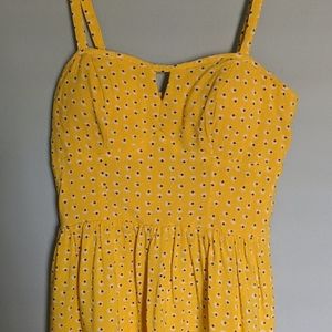 Yellow flower sun dress